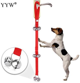 Pet Dog Training Honden Deurbel Verstelbare Touw Huis training Communiceren Alarm Clicker Huisdieren Katten Polypropyleen-PP Deurbel rood