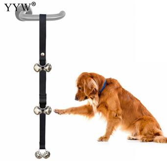 Pet Dog Training Honden Deurbel Verstelbare Touw Huis training Communiceren Alarm Clicker Huisdieren Katten Polypropyleen-PP Deurbel zwart