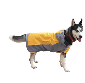 Pet Dogs Waterproof Windproof Reflective Hooded Raincoat Poncho Rain Jacket Coat Outdoor Pet Clothing Coat Pet Dog Raincoat geel / 10