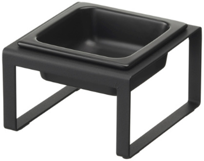 Pet food bowl stand single - Tower - Black Zwart