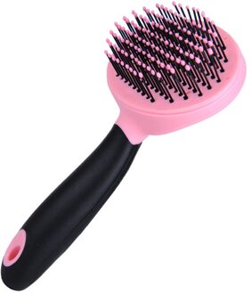 Pet Grooming Borstel Huisdier Planten Naald Kam Roestvrij Staal Massage Kam Effectief Professionele Kat Hond Kam roze