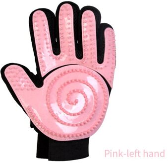 Pet Grooming Dog Hair Brush Comb Pet Soft Silicone Dog Pet Brush Glove Cat Bath Cat cleaning Supplies Pet Glove Cat Combs roze links hand