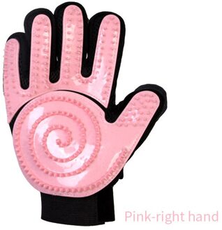 Pet Grooming Dog Hair Brush Comb Pet Soft Silicone Dog Pet Brush Glove Cat Bath Cat cleaning Supplies Pet Glove Cat Combs roze rechtsaf hand