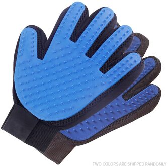 Pet Grooming Handschoen Grooming Handschoen Kat Handschoenen Huisdieren Kat En Hond Haar Borstel Grooming Voor Katten Lange Haar Huisdier Producten huisdier Handschoen blauw links hand