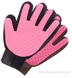 Pet Grooming Handschoen Grooming Handschoen Kat Handschoenen Huisdieren Kat En Hond Haar Borstel Grooming Voor Katten Lange Haar Huisdier Producten huisdier Handschoen links hand- roze