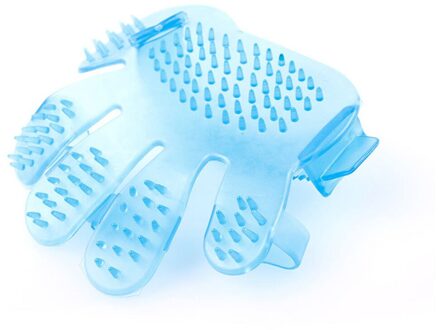 Pet Grooming Handschoen Trimmer Remover Kat Grooming Borstel Massager Kam Cleaning Kat Borstel Handschoen Voor Katten Honden Accessoires blauw
