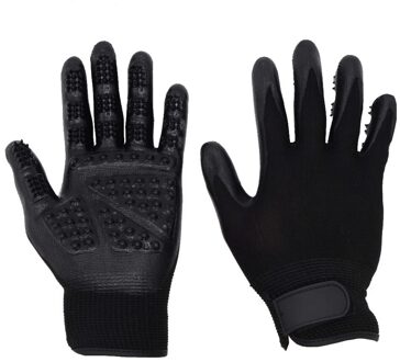 Pet Grooming Handschoen Voor Katten Zachte Rubber Pet Hair Remover Hond Paard Kat Vergieten Baden Massage Borstel Schoon Kam Voor dieren zwart