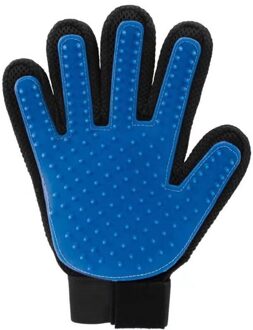 Pet Grooming Handschoenen Voor Katten Honden Huisdier Borstel Handschoen Voor Kat Hond Haar Remover Borstel Hond Deshedding Cleaning Kammen Massage handschoenen Blauw / links