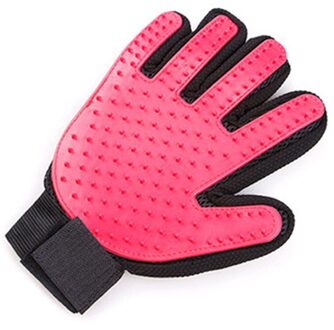Pet Grooming Handschoenen Voor Katten Honden Huisdier Borstel Handschoen Voor Kat Hond Haar Remover Borstel Hond Deshedding Cleaning Kammen Massage handschoenen Roze / rechtsaf