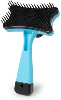 Pet Grooming kam Kat hond Plastic handig zelfreinigende haar kam producten Voor Huisdier Schoon Kat Grooming Supplies blauw