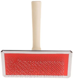 Pet Grooming Kam Vergieten Haar Verwijderen Borstel Houten Handvat Slicker Hond Kat Supply 4X7B M (kleur willekeurig)