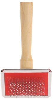 Pet Grooming Kam Vergieten Haar Verwijderen Borstel Houten Handvat Slicker Hond Kat Supply 4X7B XS (kleur willekeurig)