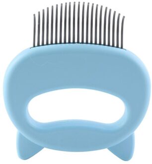 Pet Hair Kam Shell Vormige Pet Grooming Massage Tool Verwijder Losse Haren Reinigen Huisdier Kam Kat Hond Huisdier Massage Borstel elastische Kam blauw