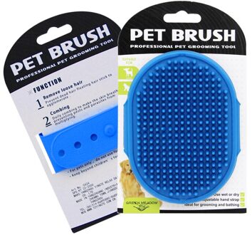 Pet Hond Kat Bad Borstel Kam Zachte Rubber Huisdieren Benodigdheden Douche Grooming Masseren Bad Handschoen Borstel Keuken Schoonmaken Handschoenen blauw