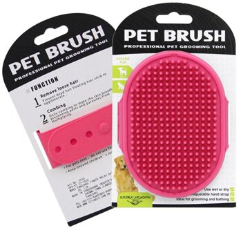 Pet Hond Kat Bad Borstel Kam Zachte Rubber Huisdieren Benodigdheden Douche Grooming Masseren Bad Handschoen Borstel Keuken Schoonmaken Handschoenen rood