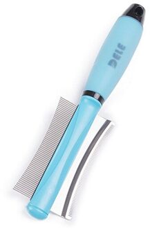 Pet Hond Kat Borstel Ontharing Borstel Kam Pet Grooming Gereedschap Haar Verlies Trimmer Kam Voor Katten Honden Kat Levert blauw