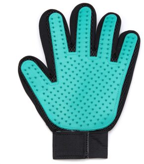 Pet Hond Kat Grooming Handschoenen Hair Remover Brush Deshedding Cleaner Massage Siliconen Handschoen Schoonmaakproducten Kaarden Voor Animal groen-links glove