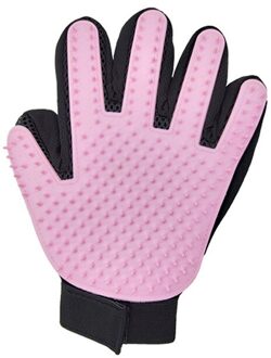 Pet Hond Kat Grooming Handschoenen Hair Remover Brush Deshedding Cleaner Massage Siliconen Handschoen Schoonmaakproducten Kaarden Voor Animal roze-links glove
