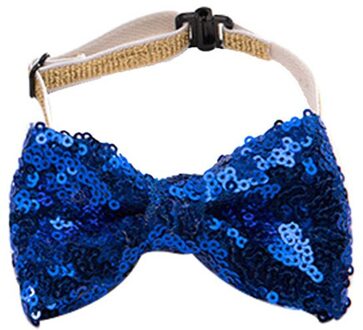 Pet Hond Kat Puppy Kraag Strik Hoed Verstelbare Sequin Voor Kerst Verjaardagsfeestje koninklijk blauw Bowk