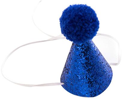 Pet Hond Kat Puppy Kraag Strik Hoed Verstelbare Sequin Voor Kerst Verjaardagsfeestje koninklijk blauw Hat