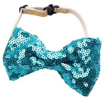 Pet Hond Kat Puppy Kraag Strik Hoed Verstelbare Sequin Voor Kerst Verjaardagsfeestje meer blauw Bowkn