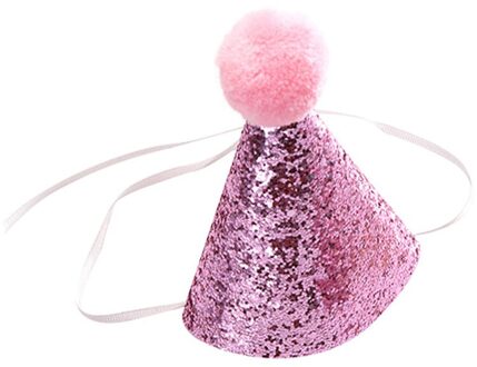 Pet Hond Kat Puppy Kraag Strik Hoed Verstelbare Sequin Voor Kerst Verjaardagsfeestje roze Hat