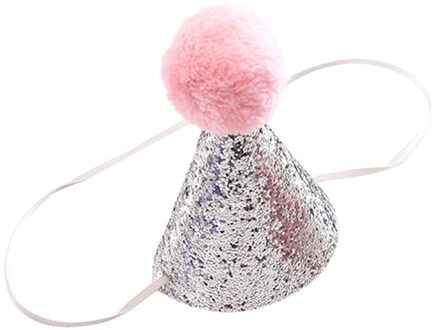 Pet Hond Kat Puppy Kraag Strik Hoed Verstelbare Sequin Voor Kerst Verjaardagsfeestje wit Hat