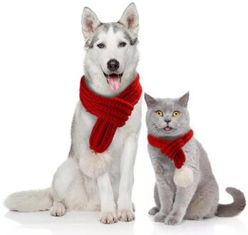 Pet Hond Kat Sjaal Warme Zachte Kerst Breien Sjaal Voor Grote Medium Honden Winter Warmer Halsband Huisdier Accessoires