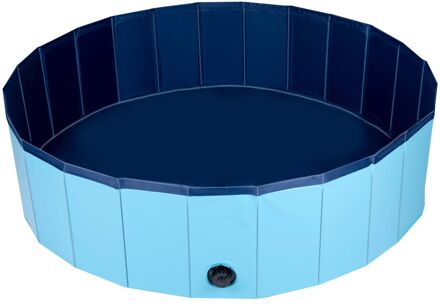 Pet Hondenzwembad - 120 x 30 CM - Middelgrote Hondenrassen - Opvouwbaar Honden Bad - Anti-Slip Bodem Blauw