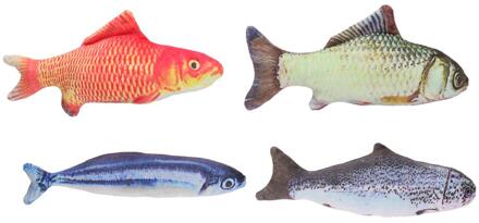 Pet Kattenspeeltje vis stof 19cm verschillende