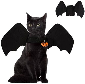 Pet Kleding Halloween Creatieve Katten En Honden Kleine Honden Vleermuis Vleugels Draaide Kostuums B / L