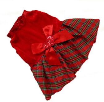 Pet Kleding Hond Rode Raster Jurk Kostuum Uitloper Plaid Patroon Hart Strik Dog Jurk Kleding XS