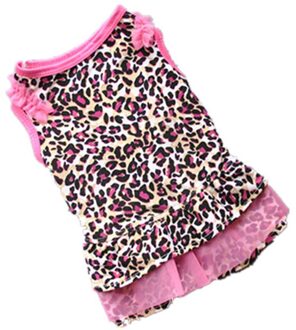 Pet Kleding Leuke Luipaard Zomer Jurk Pet Cake Rok Pet Puppy Kleine Hond Kat Kleding Meisje Doggy Kant Kleding Jurken XS
