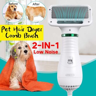 Pet Life Draagbare 2in1 Huisdier Föhn Borstel Kat Hond Grooming Kam Blower Met Gelikter Borstel Geluidsarme Huisdier zorg US plug