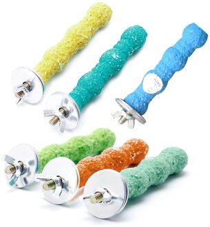 Pet Poot Slijpen Kooi Perchs Stand 1Pc 8Cm Voor Vogel Parkiet Papegaai Speelgoed Willekeurige Kleuren