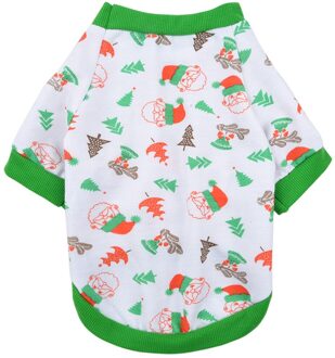 Pet T-shirt Herfst Ademend Kerst Patroon Kat Hond Kleding Hond T-shirt Hond Kleding Zomer Dla Psa Ropa Verano Perros groen / S