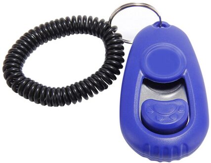 Pet Training Clicker met Polsband en Grote Knop voor Honden Eenvoudig te Bedienen Huisdier Trainer Clicker Blauw