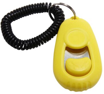 Pet Training Clicker met Polsband en Grote Knop voor Honden Eenvoudig te Bedienen Huisdier Trainer Clicker Geel