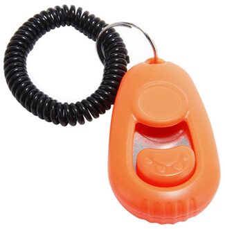 Pet Training Clicker met Polsband en Grote Knop voor Honden Eenvoudig te Bedienen Huisdier Trainer Clicker oranje