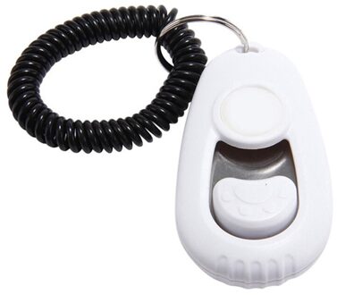 Pet Training Clicker met Polsband en Grote Knop voor Honden Eenvoudig te Bedienen Huisdier Trainer Clicker wit
