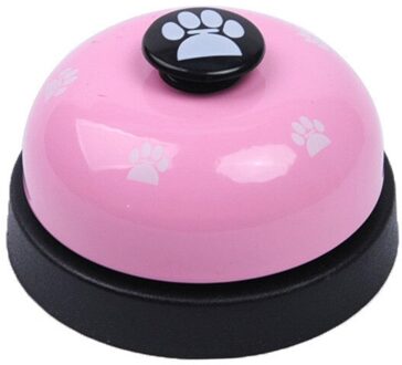 Pet Training Speelgoed Metalen Klokken Huisdier Hond Kat Interactief Speelgoed Dier Hond Knop Clicker Geluid Trainer Huisdier Training Tool roze