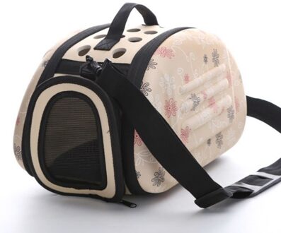 Pet Travel Carrier Bag Pet Carrier Bag Draagbare Outdoor Kat Opvouwbare Hond Reizen Tas Huisdier Puppy Carrying Schouder Eva Hond tassen #2 champagne / M