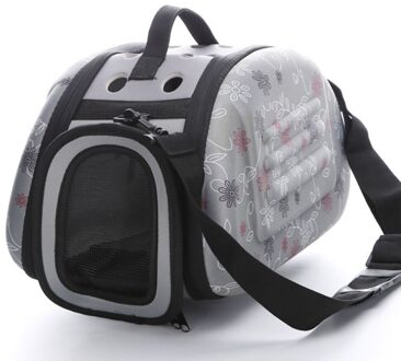 Pet Travel Carrier Bag Pet Carrier Bag Draagbare Outdoor Kat Opvouwbare Hond Reizen Tas Huisdier Puppy Carrying Schouder Eva Hond tassen #2 grijs / S