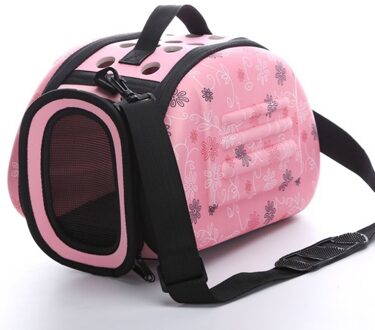 Pet Travel Carrier Bag Pet Carrier Bag Draagbare Outdoor Kat Opvouwbare Hond Reizen Tas Huisdier Puppy Carrying Schouder Eva Hond tassen #2 roze / M