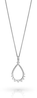 'Petal' Dames 925 Sterling Zilveren Set: Halsketting + Oorbellen - Zilver SET-7564