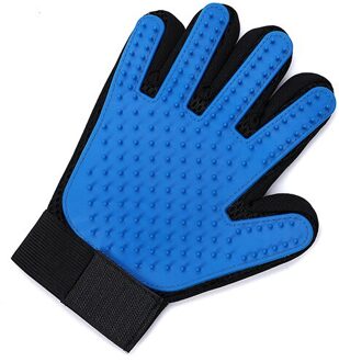Petfirst Pet Grooming Wol Handschoen Haar Deshedding Borstel Kam Handschoen En Huisdier Reiniging Massage Handschoen Voor Kat Hond blauw / rechtsaf