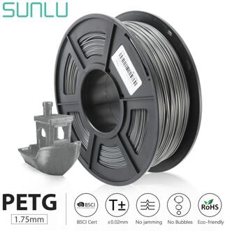 Petg 3D Printer Filament S Spool 1.75Mm 1Kg 2.2lbs Juli Voorraad Ondersteuning Order Tolerantie +/-0.02Mm 100% Geen Bubble grijs PETG