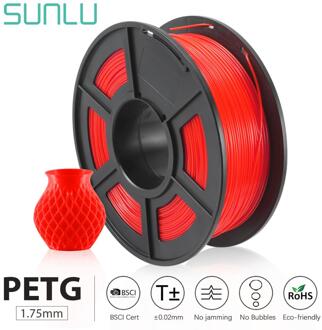 Petg 3D Printer Filament S Spool 1.75Mm 1Kg 2.2lbs Juli Voorraad Ondersteuning Order Tolerantie +/-0.02Mm 100% Geen Bubble rood PETG