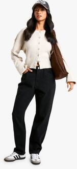 Petite Basic Zwarte Jeans Met Rechte Pijpen, Black - 8/28L