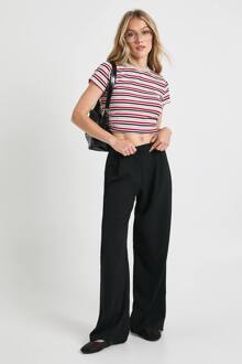 Petite Boohoo Basics Broek Met Wijde Pijpen, Black - 44